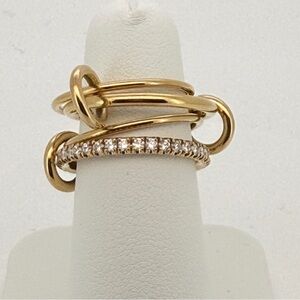 Spinelli Kilcollin Elegant 18K Gold and Diamond Pisces ring 7